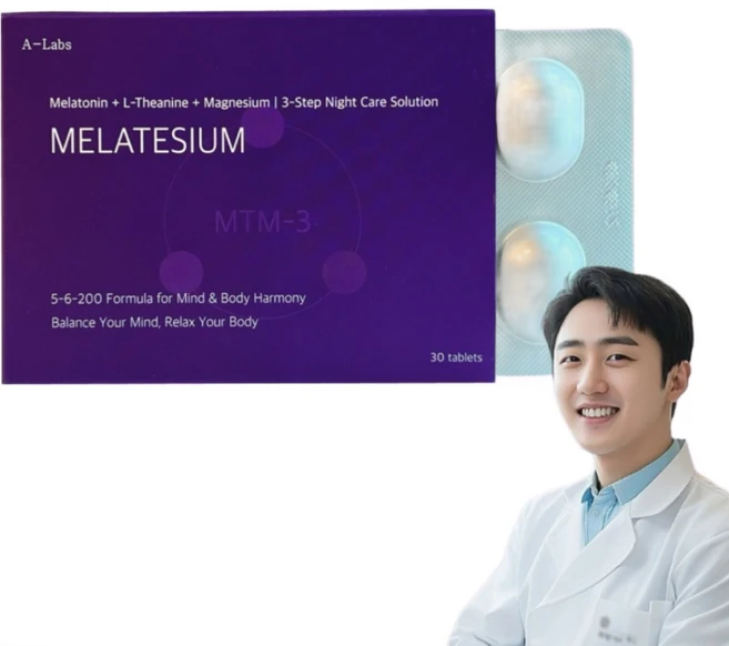 멜라테슘 식물성 멜라토닌 1일 5mg 테아닌 600mg 마그네슘 200mg, 1개, 30정 - 쿠팡