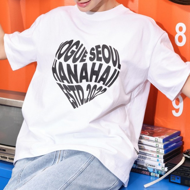 HANAHAII 하트 보그 반팔티