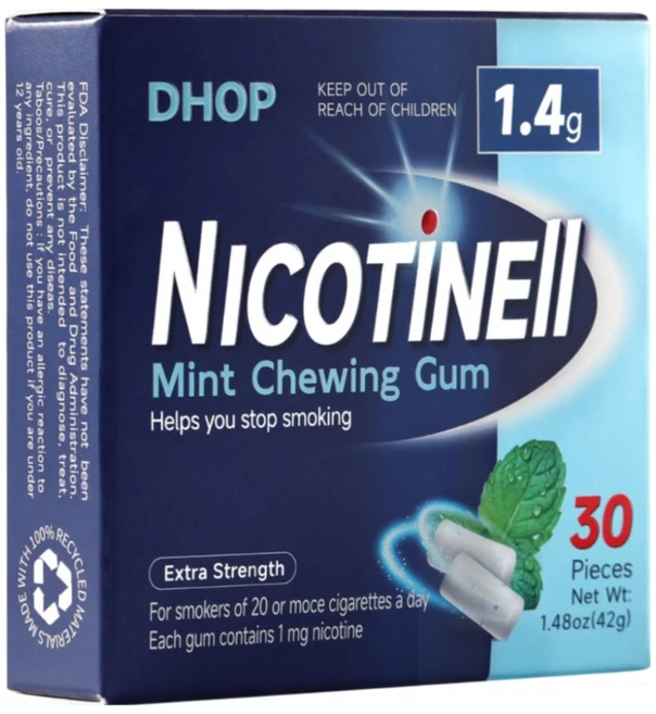 페퍼민트향 캔디 니코틴 츄잉껌 금연보조 니코틴 1mg 무설탕 쿨민트맛 엑스트라 스트렝스, 30개, 1.4g - 쿠팡