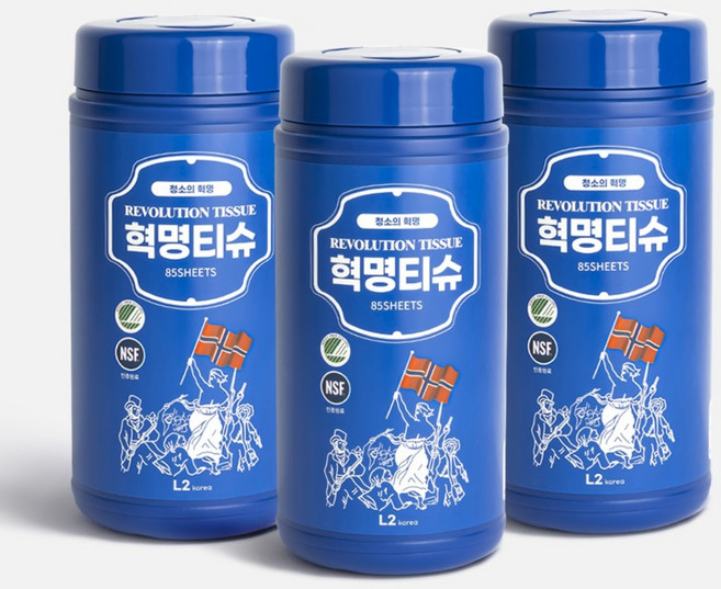 L2 혁명티슈 세정티슈 85매 3통, 3개