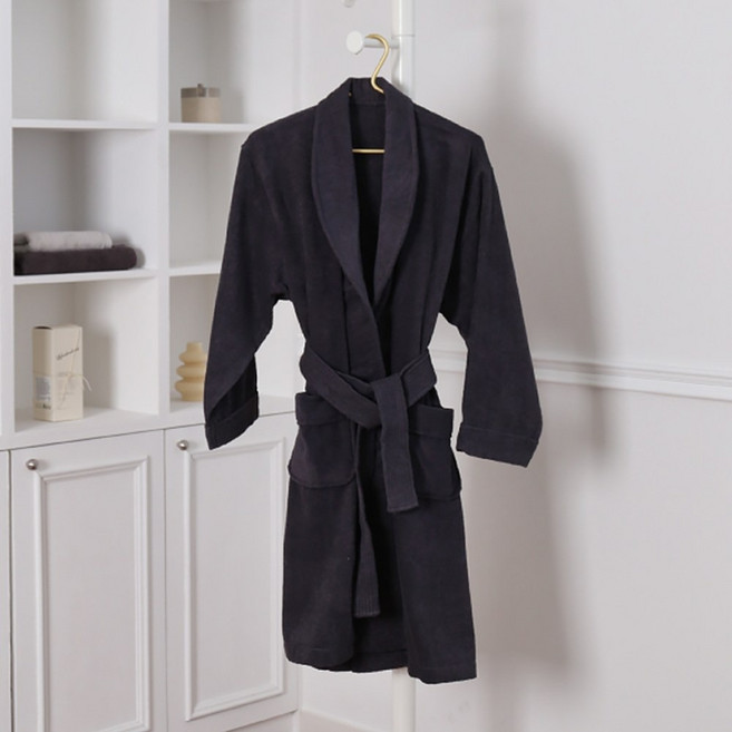 송월타월 40수 라이트 가운 호텔 목욕가운 M, 다크그레이