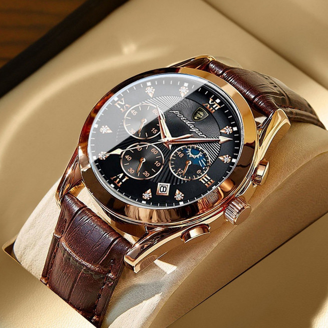 Cogot 남성용 방수 패션 캘린더 쿼츠 시계