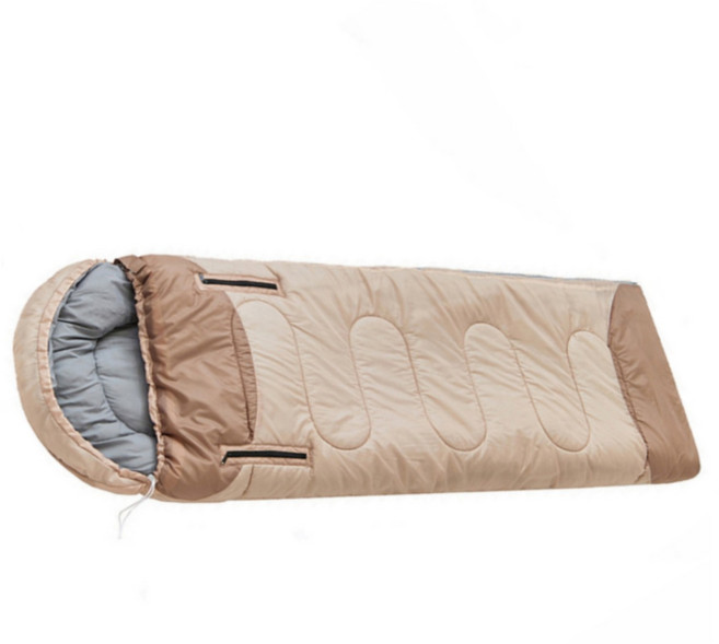 블루웨이브 캠핑실내 사계절 침낭 이불 봉투형 1450g, 브라운, 1개