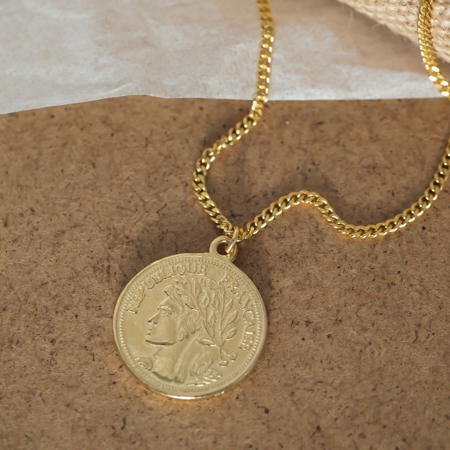 모두디자이너 실버925 프렌치 주화 코인 1.9 롱 목걸이 09