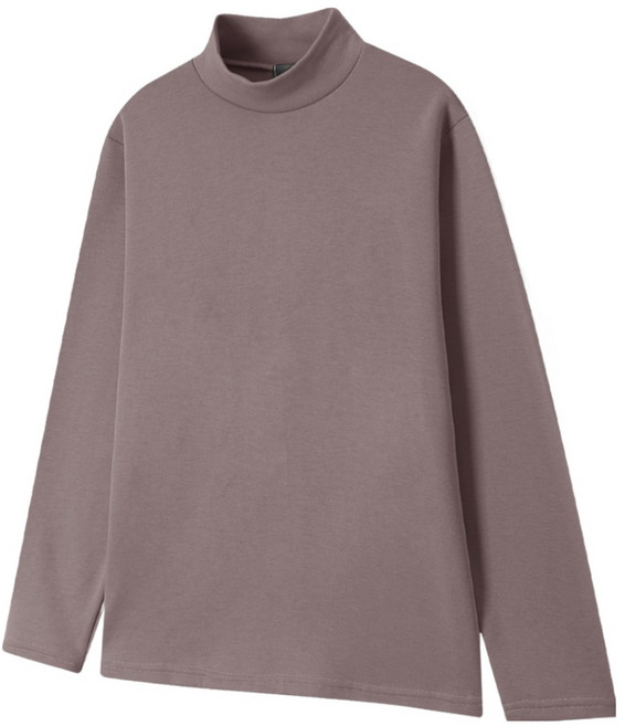 더베이직샵 목 조이지 않는 기모 세미오버 특양면 무지 긴팔 모크넥 반폴라 티셔츠 5컬러