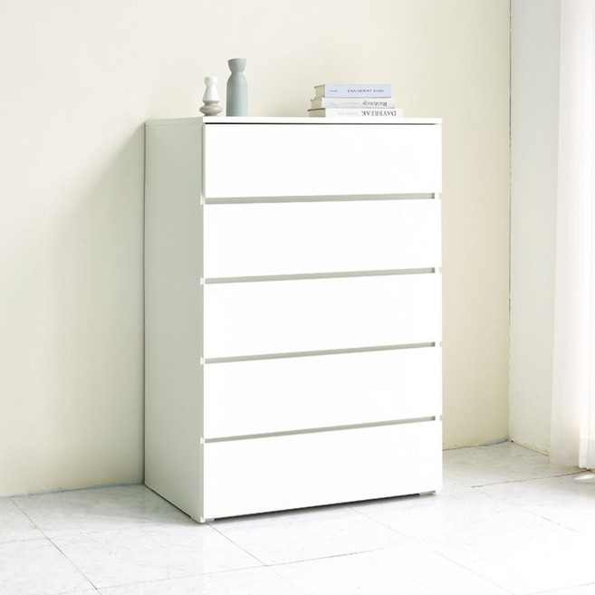 국내생산 모던 폭 넓은 5단800 서랍장, 5단, 화이트