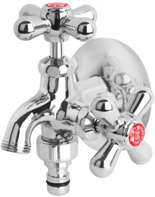 와이넷 딱이지 두갈래수도꼭지, E 두갈래스크류왕꼭지 온수, 1개