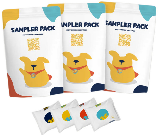 플라잉퍼피 강아지 화식 소닭돼지오리 4종 혼합 100g x 4팩, 400g, 3세트, 혼합맛, 4종 혼합 100g 12팩