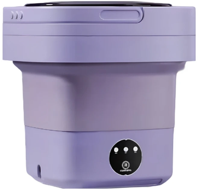 Misuko 미니 소형 8L 휴대용 접이식 세탁기 가정용 블루라이트 항균 탈수 속옷 양말 아기옷 수건 행주 전용, 퍼플(purple)