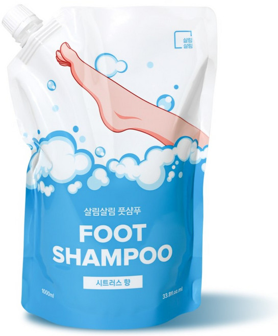 살림살림 프레쉬 시트러스 풋샴푸 리필팩, 1L, 1개, 1개입