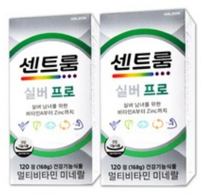 투명 약 케이스 (6칸) 증정 + [약국정품] multi vitamin minerals 센트룸 실버 프로 240T 1세트, 1정, 2개 - 쿠팡