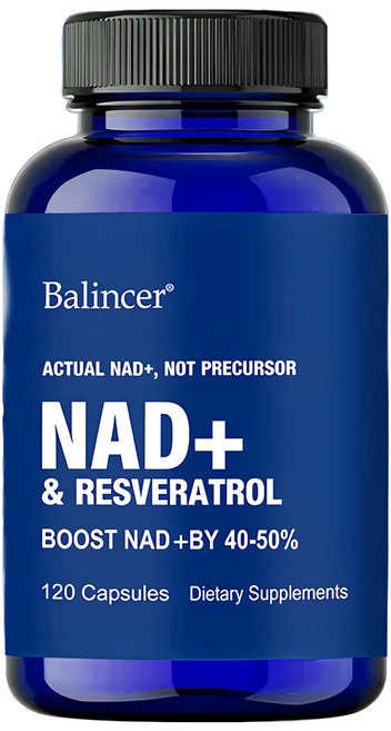 NAD 보충제 - 레스베라트롤 함유 리포솜 NAD+ 보충제 Nad Plus 강화 보충제 - 세포 건강 지구력 및 건강한 노화 지원, 60정, 1박스 - 쿠팡