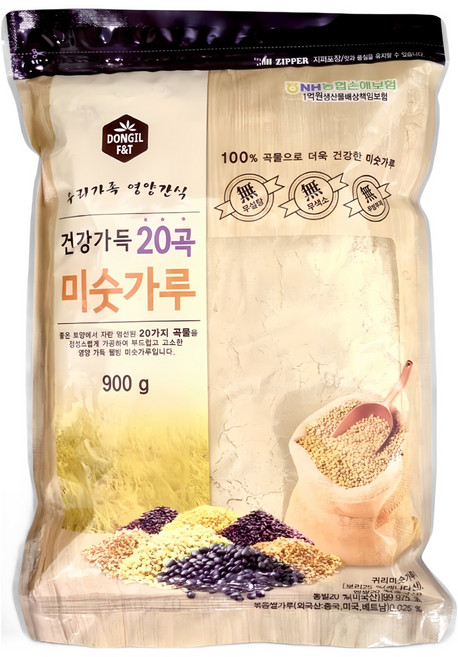 동일 건강가득 20곡 미숫가루 900g X 2개 귀리 율무차 곡물차