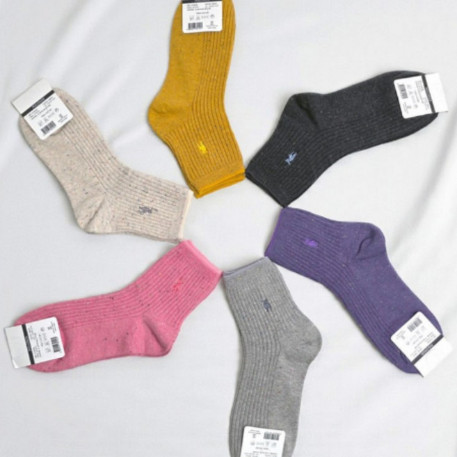 [폴로나이즈] 6켤레 SET 넵사골지 자수삭스