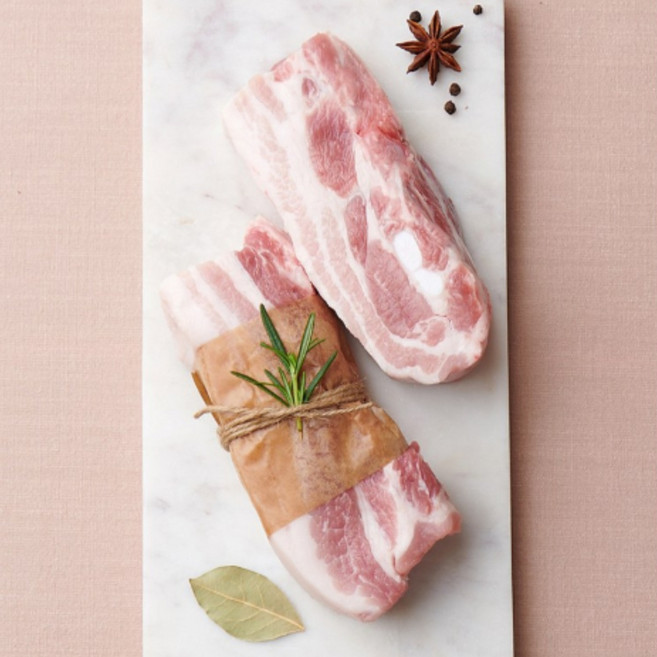 [농협안심한돈][냉장] 국내산 돼지 삼겹살 500g 바베큐 구이 수육용 통삼겹 찌개용, 바베큐용