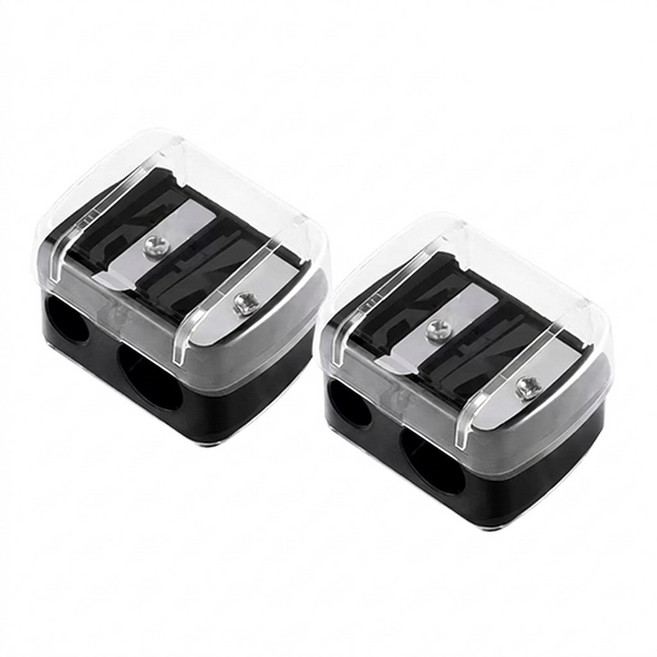 트윙크 뷰티[1+1] 8mm 12mm 듀얼 아이브로우 깍이 펜슬 샤프너, 1세트, 검정