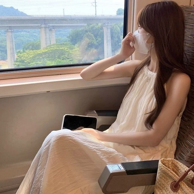 韓版氣質寬鬆海邊度假風洋裝