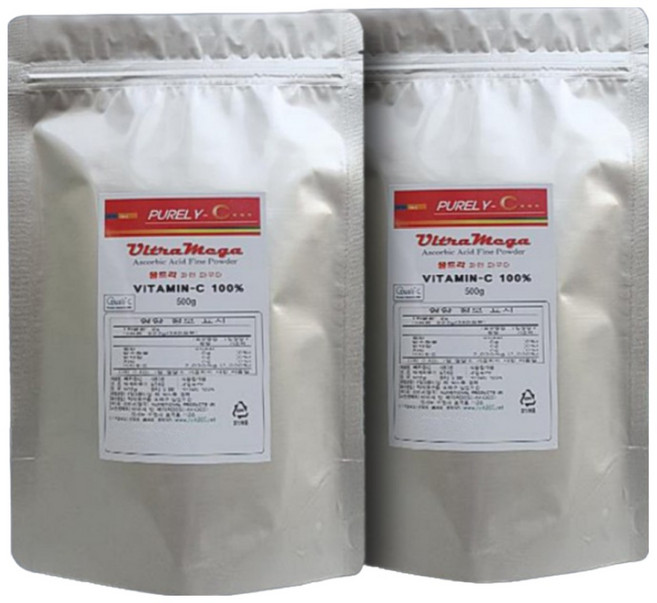 영국 DSM 울트라파인파우더비타민C 1kg 대용량 분말 가루 비타민 고함량 고용량 메가도스용, 500g, 2개