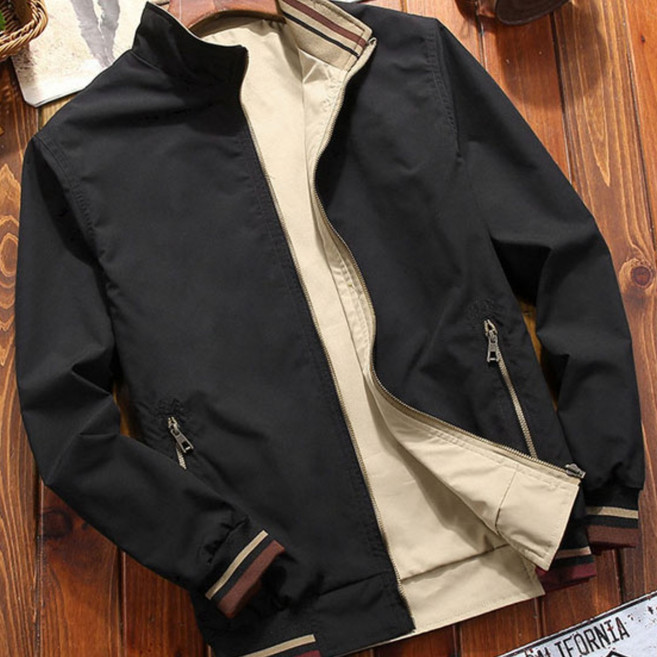 남성 양면 스탠드카라 자켓 봄 가을 바람막이 점퍼 WI198J