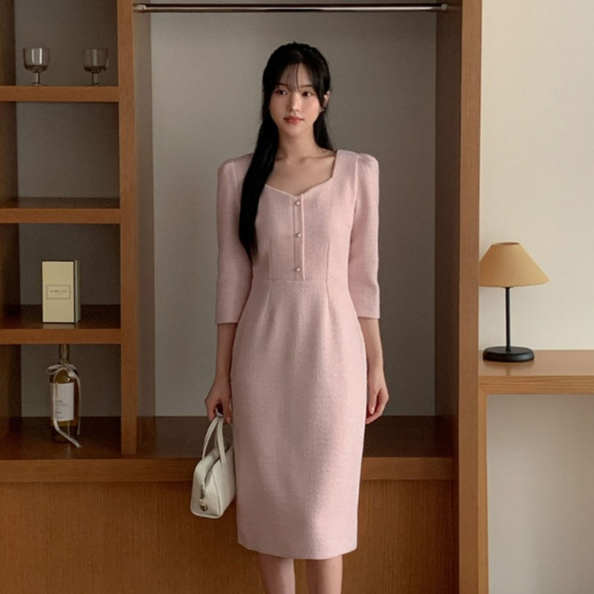 로뎀#[자체제작]메리 하트넥 트위드 원피스(5만장돌파!)