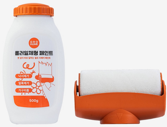 그로홈 롤러일체형페인트, 화이트, 1개, 500ml