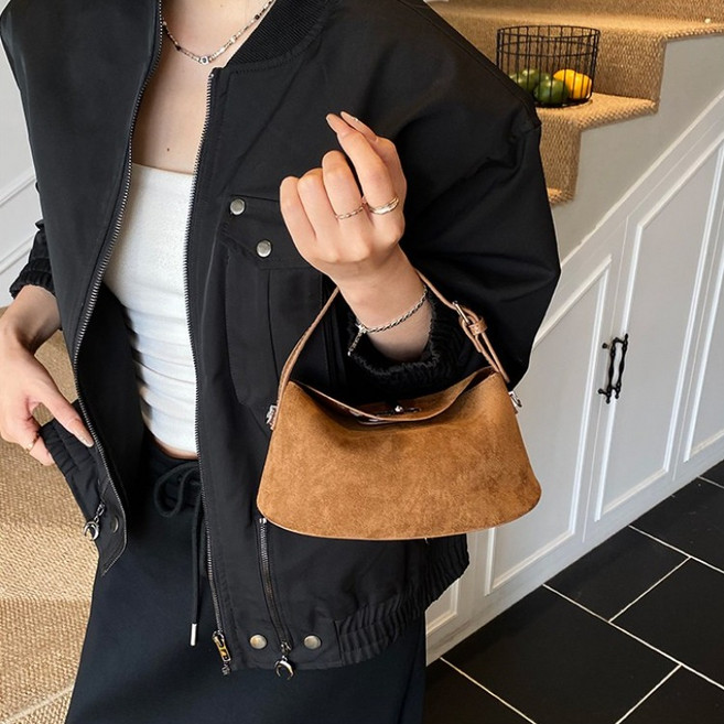 LareinaT 스웨이드 미니백 고급 벨벳 투웨이 핸드백 데일리 여성