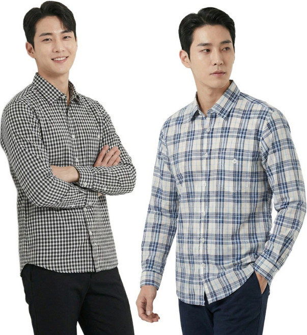 작업복 체크 면 남방 농사 셔츠 일복 벌초 단체복