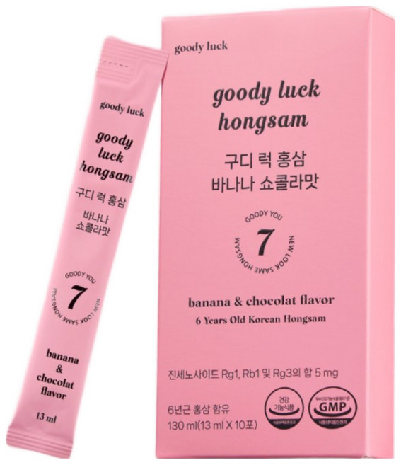 구디 럭 홍삼 바나나 쇼콜라맛 10포, 1박스, 130ml