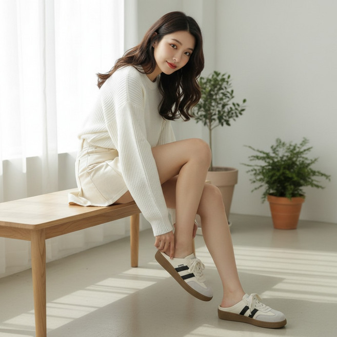 린델 꾸안꾸 발편한 여성 뮬 스니커즈 운동화