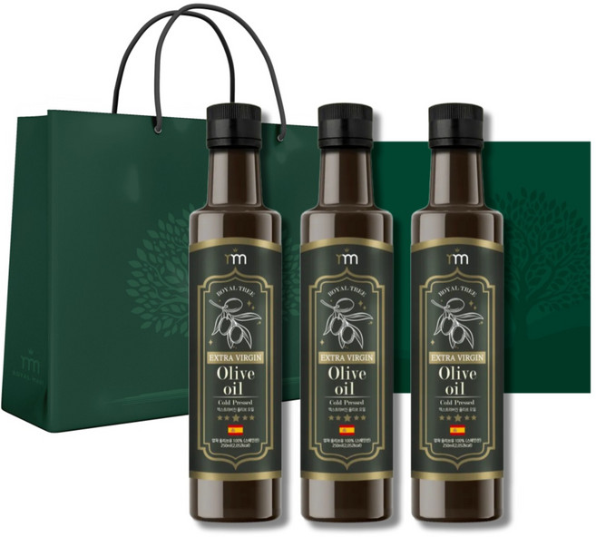 로얄트리 스페인 PICUAR품종 엑스트라 버진 올리브 오일 250mL x 3병 선물세트, 3세트