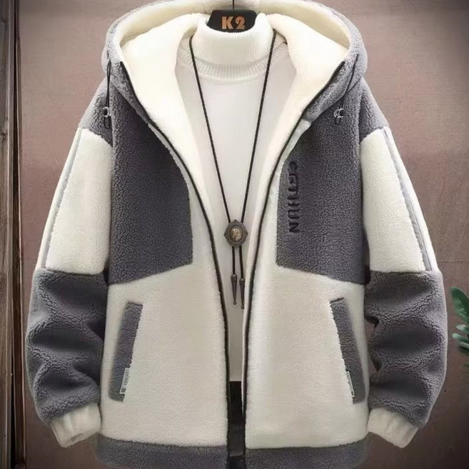 캐시미어 코트 남성 모직 코트 가을겨울보온 두꺼운 힙합 감성 트렌디 한판 캐주얼 자켓