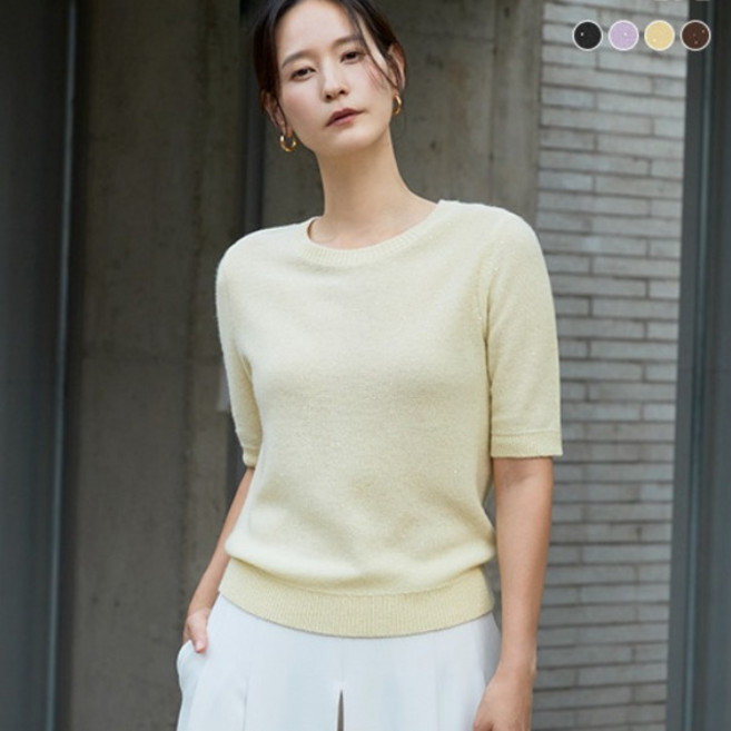 [LBL] (25FW) 캐시미어 시퀸 블렌드 소프트 하프슬리브 니트