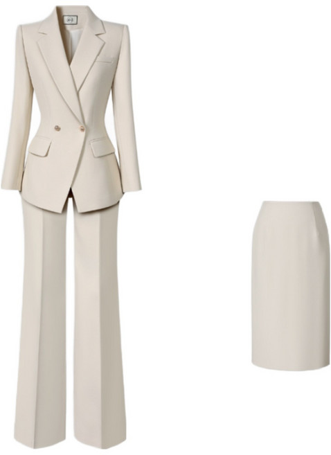 그루밍 (grooming) 여성 봄 가을 출퇴근 비즈니스 고급 전문 작업복 정장 투피스 세트