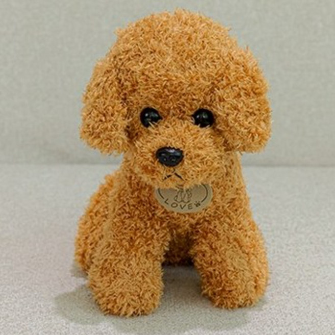 네이처타임즈 러블리 뽀글 강아지 인형, 브라운, 25cm, 1개