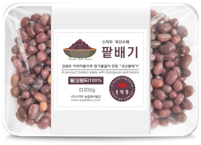 소적두 국산 무설탕 삶은 팥배기, 1개, 200g