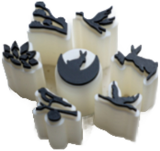 명절 화과자 도장 추석 설날 떡도장 떡도구 고명틀 달토끼, 1개, 20. 추석(한자)