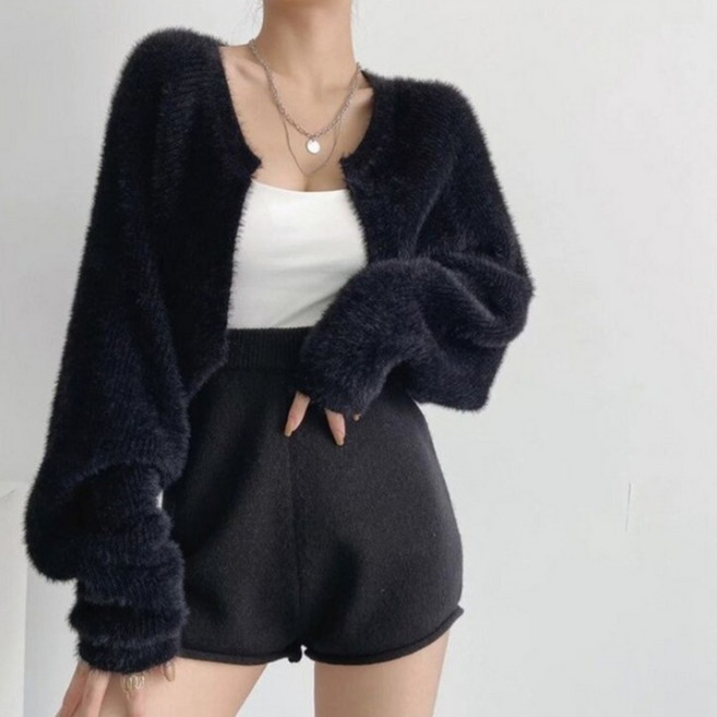 로비루 여성 소프트 가디건 캐주얼 사무실 숏 니트 코트 gfo*73346MU