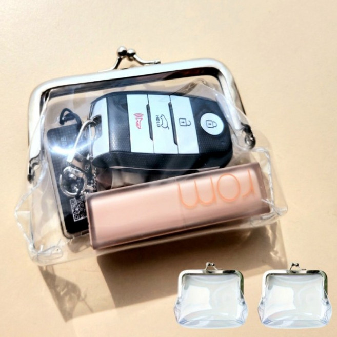 EasyHomey 클리어 투명 지갑 파우치 똑딱 비닐 최화정 동전 소지품 지갑