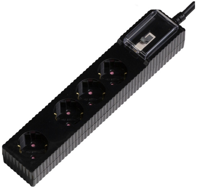 파워존 자동소화 고용량 웨이브 멀티탭 화재예방 콘센트 과부하차단 4구 50cm 1.5m 3m 5m 7m, 1.5m블랙, 1개