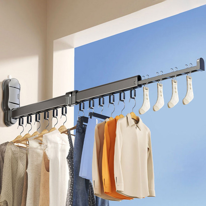 튼튼한 강력 흡착식 베란다 공간활용 접이식 빨래 건조대, 그레이