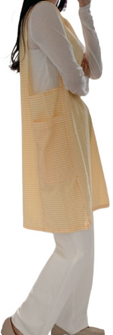 파티굿즈 체크 앞치마 빅사이즈 유치원 어린이집 교사, 옐로우M, 1개