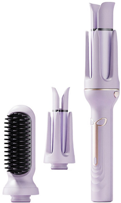 스타일닥터 3in1 전자동 고데기 스트레이트 브러시 오토 컬링 웨이브, 퍼플, YH089