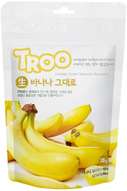트루나스 TROO 동결건조 과일칩 9종 중 택1, 28g TROO 생바나나 그대로, 1개