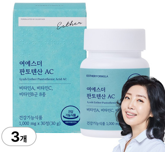 [본사직영] 여에스더 판토텐산 AC (판토텐산 4 000%) 국민영양 프로젝트, 3개, 30정
