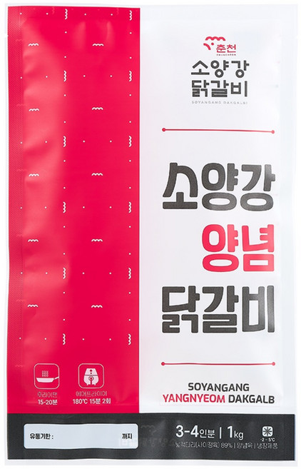 춘천소양강닭갈비 양념닭갈비 3~4인분 1kg (냉장), 1개