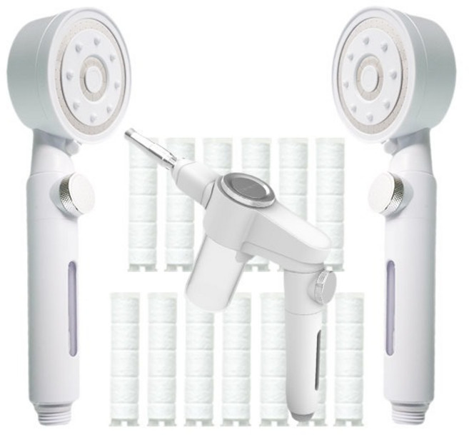 니모샤워기 NEMO 카트리나 2 in 1 필터샤워기 본품 2p + 고압세척건 본품 1p + 니모 호스커넥터 1p + 니모 거치대 1p + 니모 리필 필터 10p, 화이트, 1세트