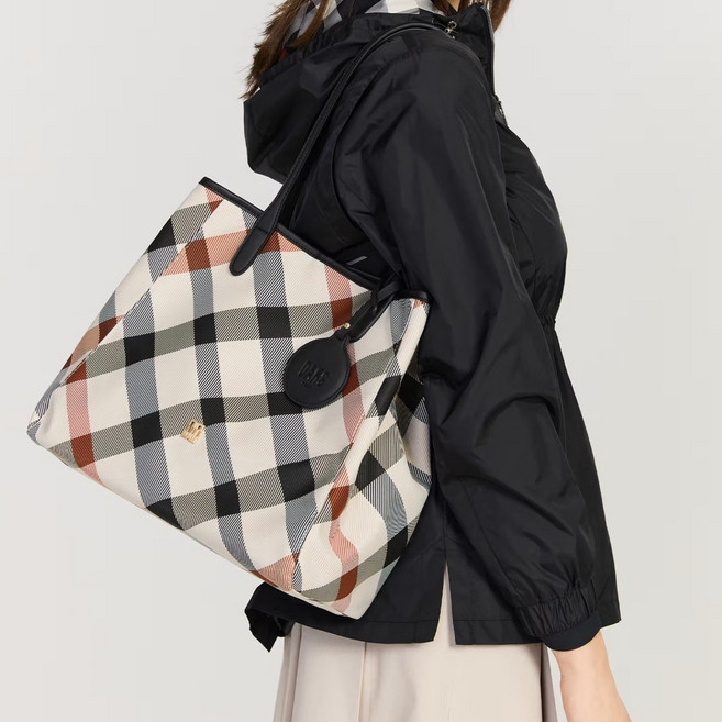 [봄신상세일][닥스][26SS] 베이지 블랙 빅체크 숄더백L