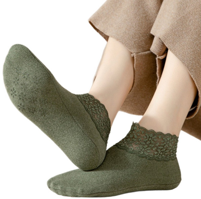 [LaLuna]무압박 기모 미끄럼방지 효도선물 양말 3P 세트