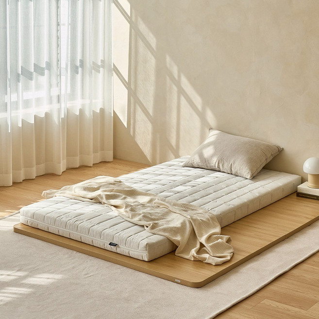 [3만원 즉시할인+당일출고] 홈리 슬리피 솜니 10cm 알러지케어 베이직 바닥 매트리스 12존 토퍼 멀티싱글 슈퍼싱글 퀸 MS SS Q mattress topper, 10cm 아이보리 MA01077