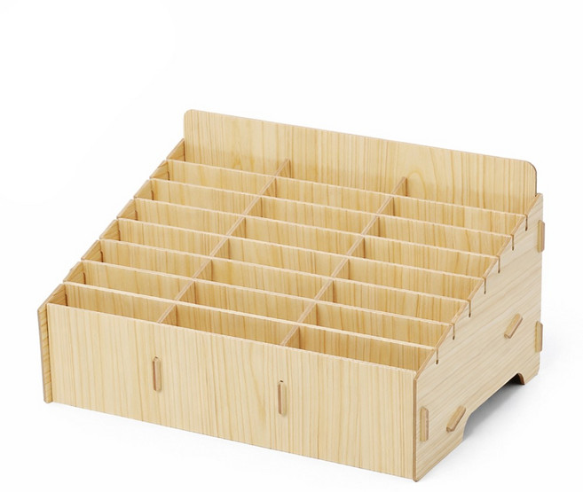 더하임 핸드폰 보관함 휴대폰 수거함 학교 학원등 단체 보관대, 1개, 베이지 24칸